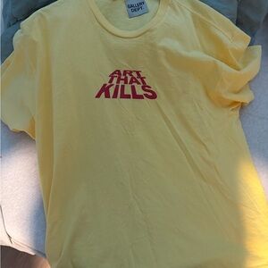 Gallery Dept Vibrant Yellow Tee with Red Text